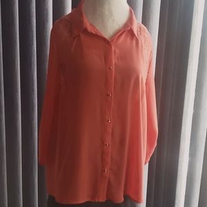 Coral 3x adjustable laced sleeve blouse